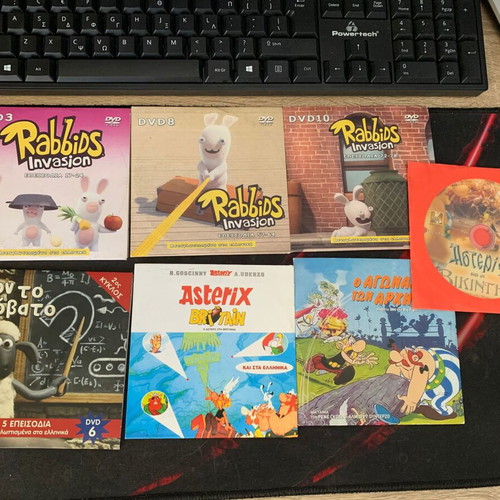 Various children's DVDs used, dubbed