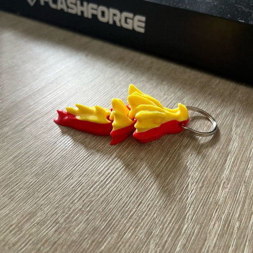 Dragon flexy keychain new 3d printed, durable and eco-friendly