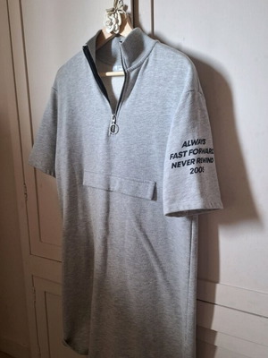 Zara sweatshirt dress gray Medium like new with short sleeves