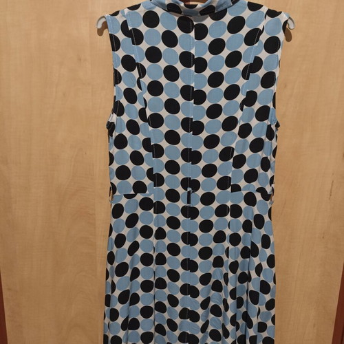 Semi-fitted midi dress, small, white and blue