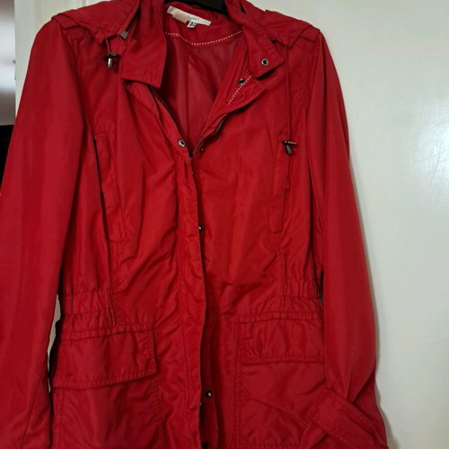 Zara parka like new, spring women's jacket with detachable hood red size M