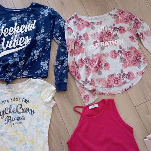 Girls' blouses H&M used, sizes 152-158 cm, blue and pink