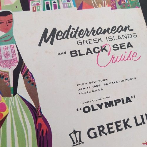 Greek Line Olympia 1958 ship brochure deck plan