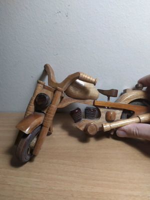Decorative wooden motorcycle used
