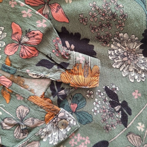 Floral shirt Pimkie without collar like new, colorful, size S