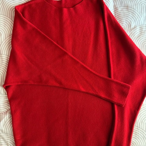 Knitted sweater like new, red, size S