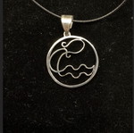 Handmade silver Aquarius symbol