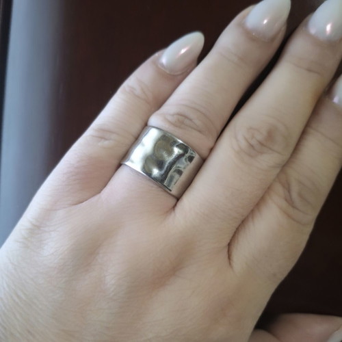 Steel Adjustable Ring Silver Color New