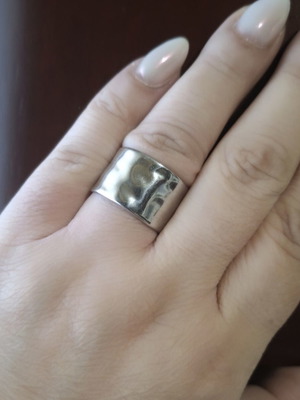 Steel Adjustable Ring Silver Color New