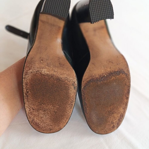 Vintage Greek Leather Mary Jane Heels black size 38 used