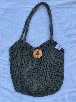 Knitted tulip-shaped shoulder bag new, cotton yarn, OEKO TEX