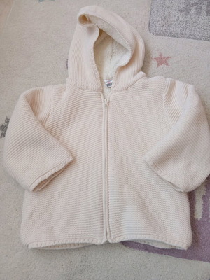 Lc Waikiki children's jacket like new, white, fur lining for ages 3-4