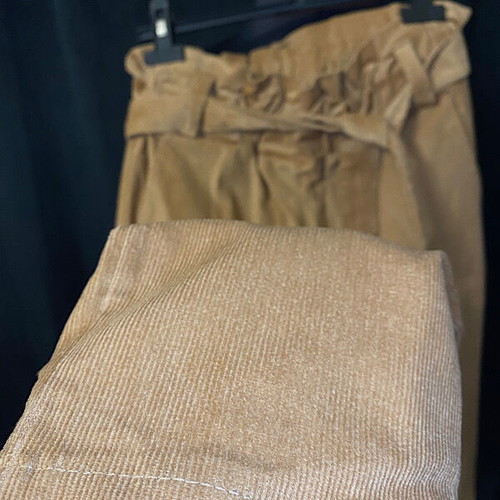 Women's corduroy pants beige with belt size S new