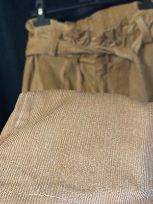Women's corduroy pants beige with belt size S new