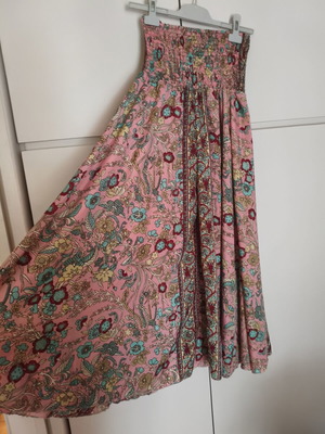 Silk printed palazzo pants, pink, soft fabric
