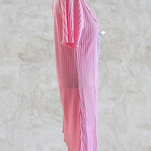 Rachel pink ribbed summer robe new, size Small
