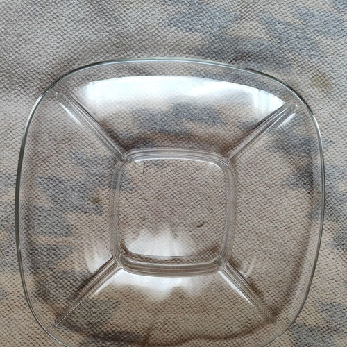 Glass Serving Platter 5 Compartments / Snack & Dip Tray (Transparent)