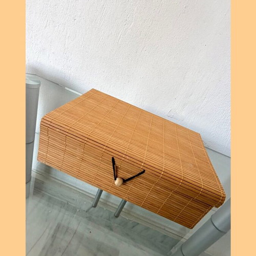 Handmade decorative jewelry box from bamboo and natural wood new