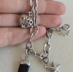 925 silver bracelet with removable charms