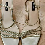 Nine West gold sandals like new, size 37.5