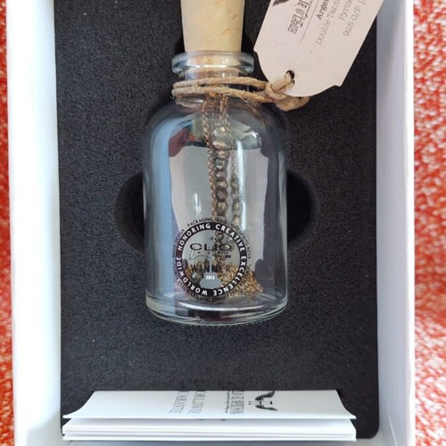 Necklace with 925 silver chain and black gold silicon beads, Angelo di Spirito Roso