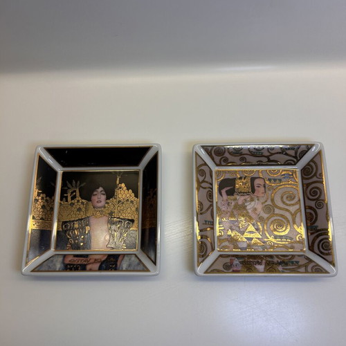 Goebel Artis Orbis Gustav Klimt Ashtray Set unused, 2 pieces