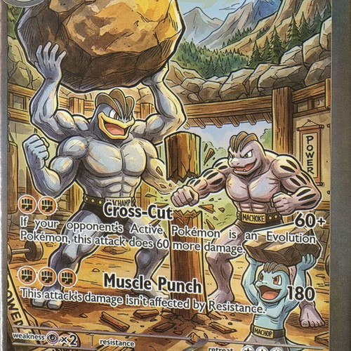 Pokemon Machamp Family Art Card in excellent condition