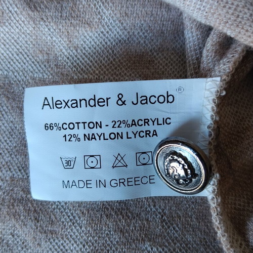 Alexander & Jacob cardigan pied de poule size M like new, beige and white