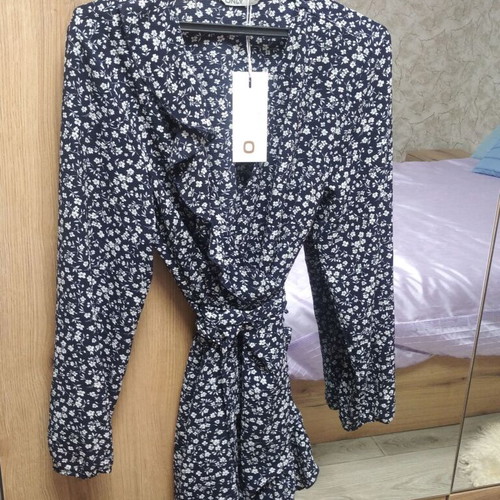 Only women's dress new, dark blue with white flowers, sizes L to XL