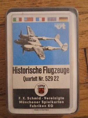 Schmid card game set with planes, ships, trains, cars, retro