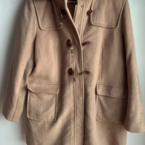 Mango coat used, beige with pockets and hood