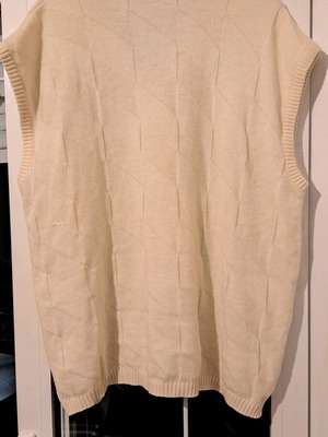 Γιλέκο κρεμ oversized σαν καινούργιο, φαρδιά γραμμή μέγεθος L