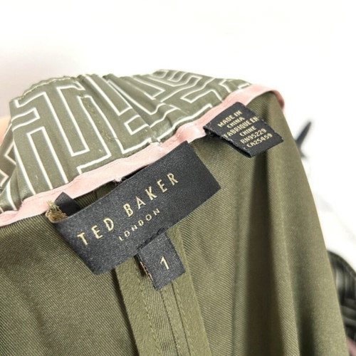 Ted Baker satin pants size XS like new, olive green