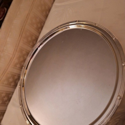 Labridi Round Silver-Plated Serving Platter New 40cm