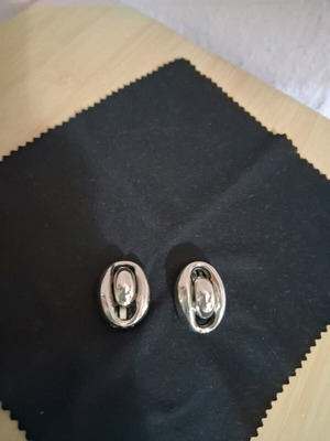 Earrings used silver clip-on 70's vintage
