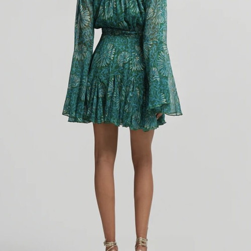 Lynne green off-shoulder dress, size 38 (M L)