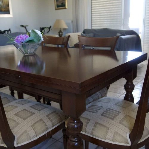 Wooden dining set with 6 chairs