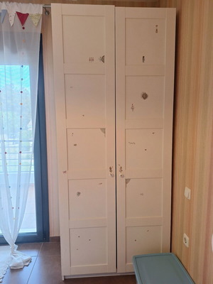 White two-door wardrobe used