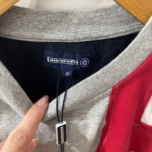 Lambretta Grey T-Shirt new, size M with red and navy detail