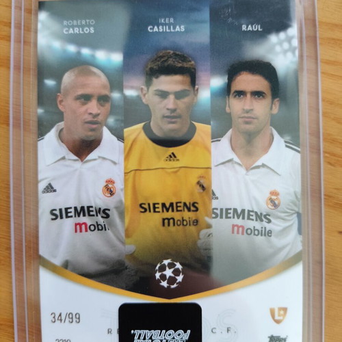 Topps Total Football Real Madrid Trios Roberto Carlos Casillas Raul 99 card like new