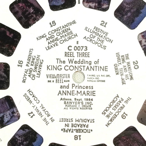 View Master reel new, wedding of Greek royal couple 60s