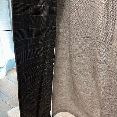 Grey Long Coat Zara Like New With Belt And Checked Lining