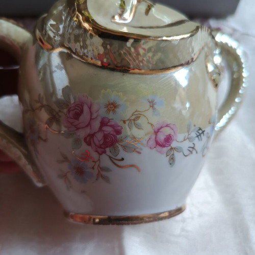 Japanese porcelain vase vintage 1930-1950 used decorative double-handle