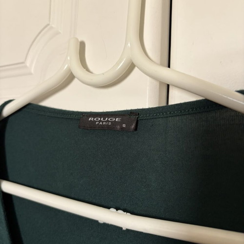 Green blouse with front tie used, Rouge Paris, small size