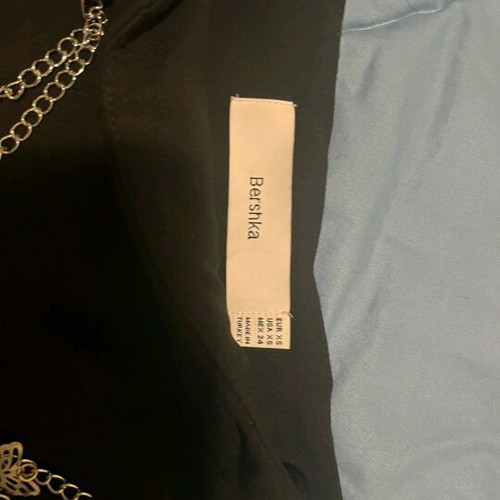 Bershka black A-line skirt with pleats and silver chain, like new