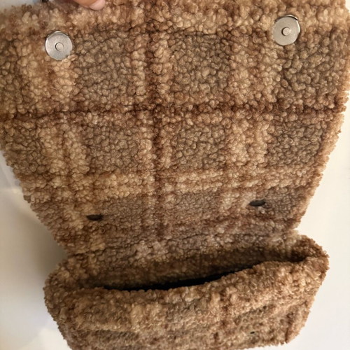 Zara shoulder bag made of synthetic fur like new, beige brown