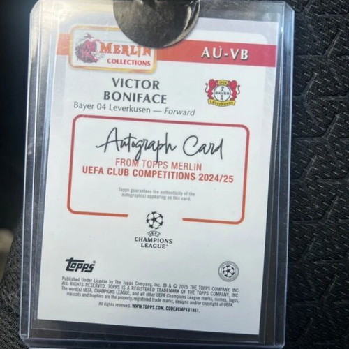 Victor Boniface Blue Refractor Certified Autograph Card /150 Leverkusen like new