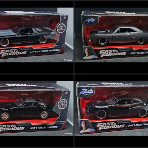 Jada Fast and Furious 1/32 scale new cars, set of 4