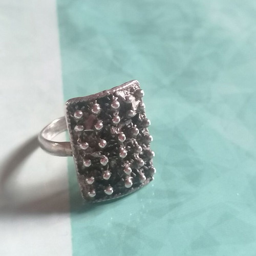 Silver 925 retro ring with spikes new no 55
