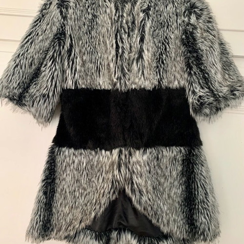 Eco fur like new, handmade with gloves, black and white